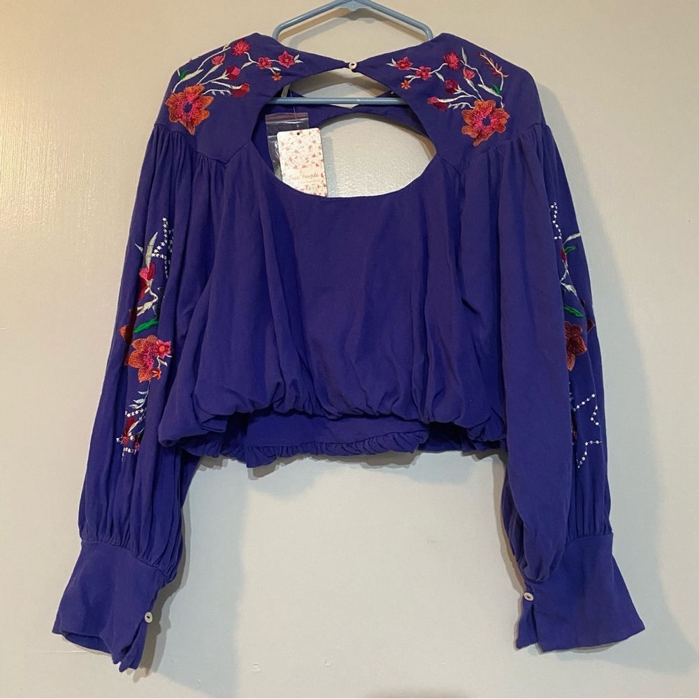 Free People Lita Embroidered Shirt in Size XS - Picture 4 of 13